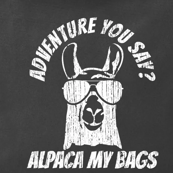 Adventure Alpaca My Bags Zip Tote Bag