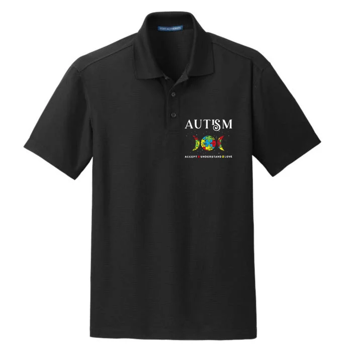 Autism Awareness Month Day Accept Understand Love Dry Zone Grid Performance Polo