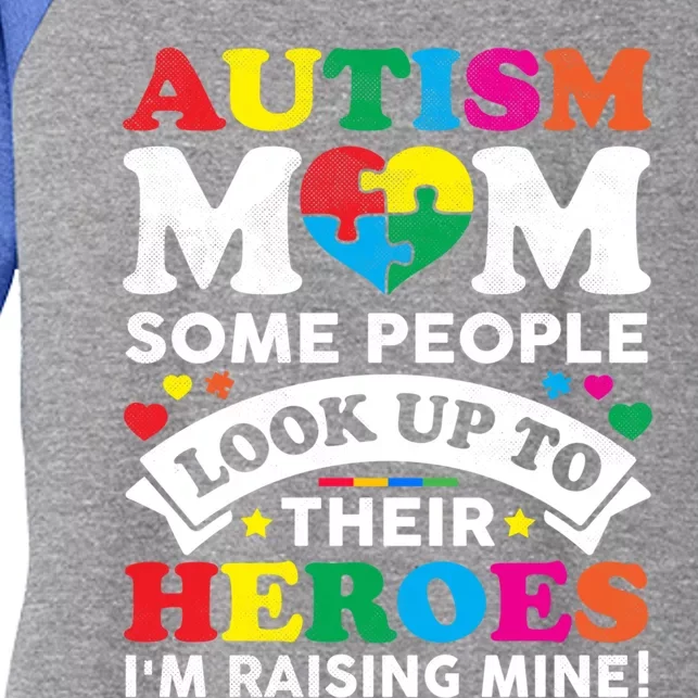 Autism Awareness Mom MotherS Day Proud Autism Mom Funny Gift Women's Tri-Blend 3/4-Sleeve Raglan Shirt