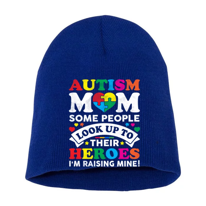 Autism Awareness Mom MotherS Day Proud Autism Mom Funny Gift Short Acrylic Beanie