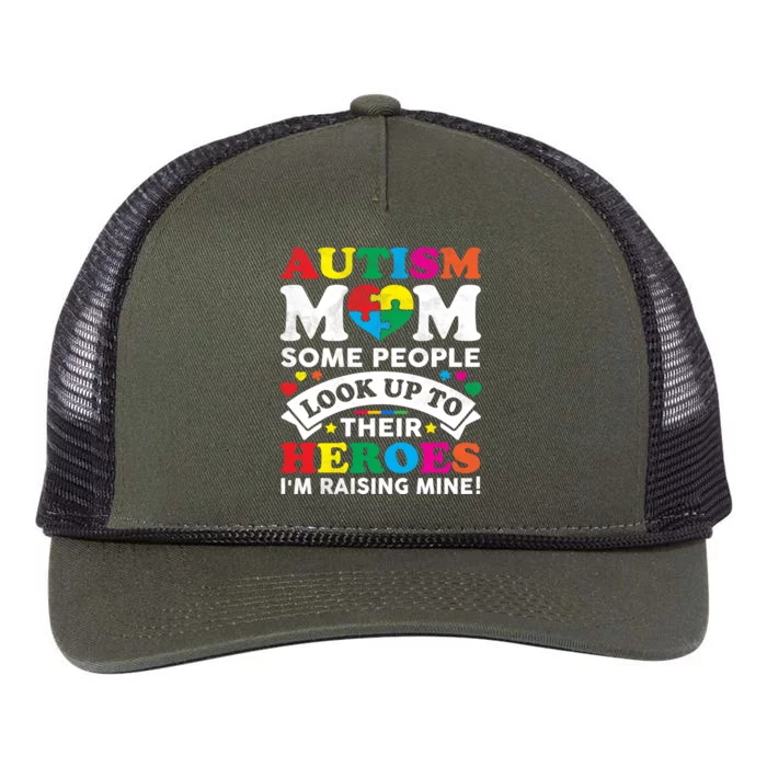 Autism Awareness Mom MotherS Day Proud Autism Mom Funny Gift Retro Rope Trucker Hat Cap