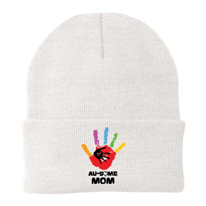 Awesome Autism Mom Ausome Hand Knit Cap Winter Beanie