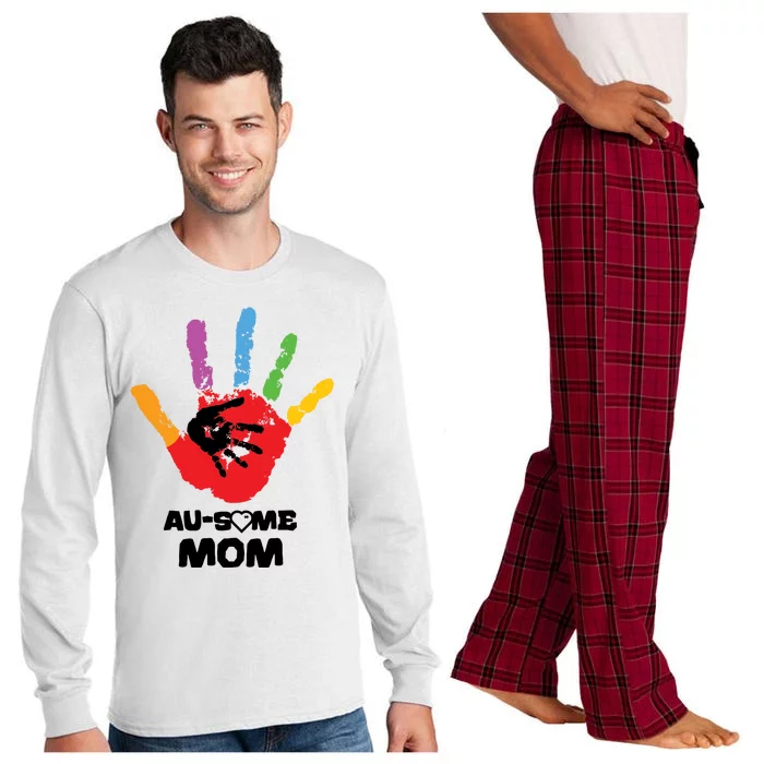 Awesome Autism Mom Ausome Hand Long Sleeve Pajama Set