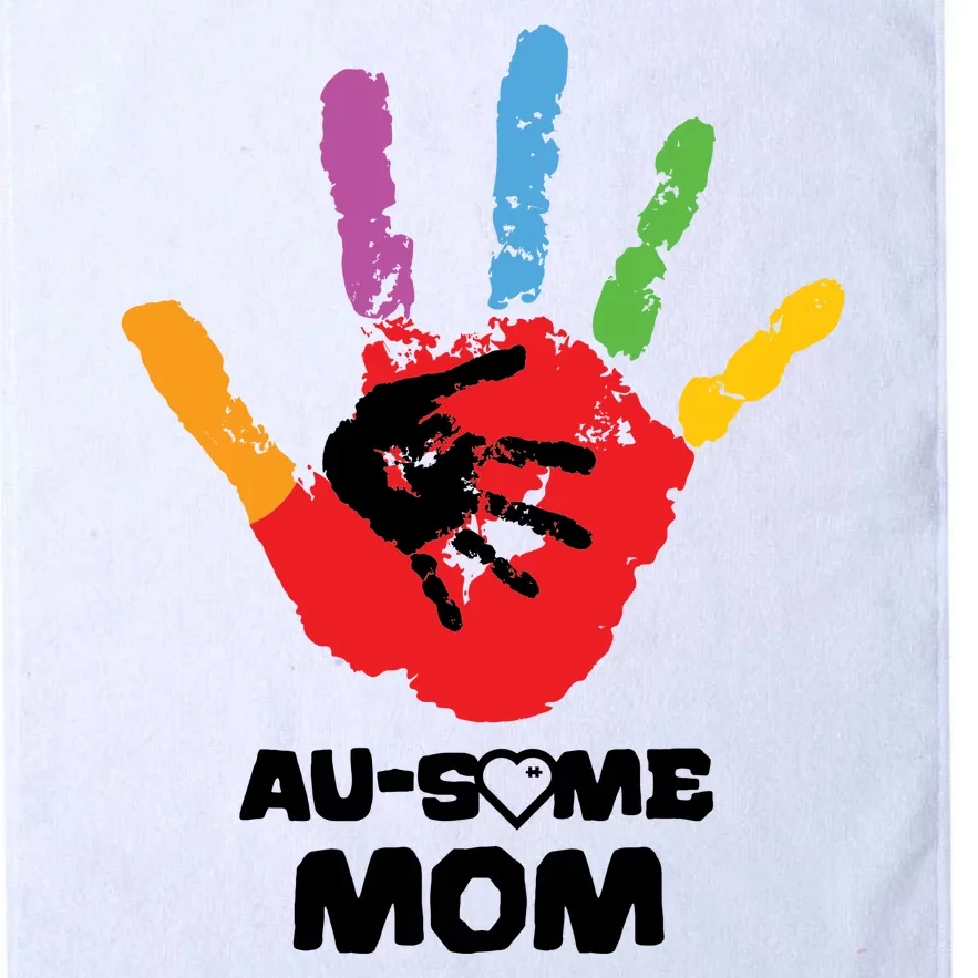 Awesome Autism Mom Ausome Hand Platinum Collection Golf Towel