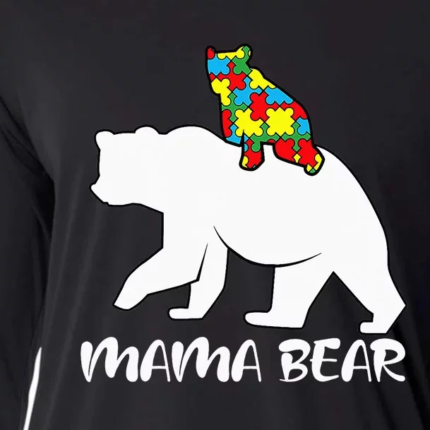 Autism Awareness Mama Bear Proud Autistic Mom Love Cute Cooling Performance Long Sleeve Crew