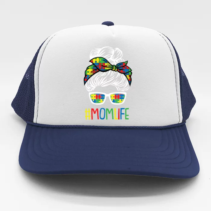 Autism Awareness Momlife Gift For Mothersday Trucker Hat