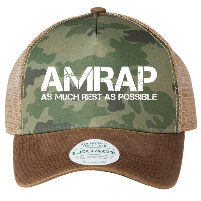 AMRAP As Much Rest As Possible Funny Motivation Legacy Tie Dye Trucker Hat