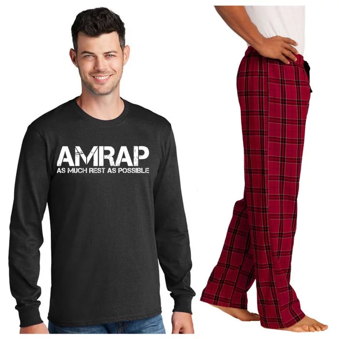 AMRAP As Much Rest As Possible Funny Motivation Long Sleeve Pajama Set