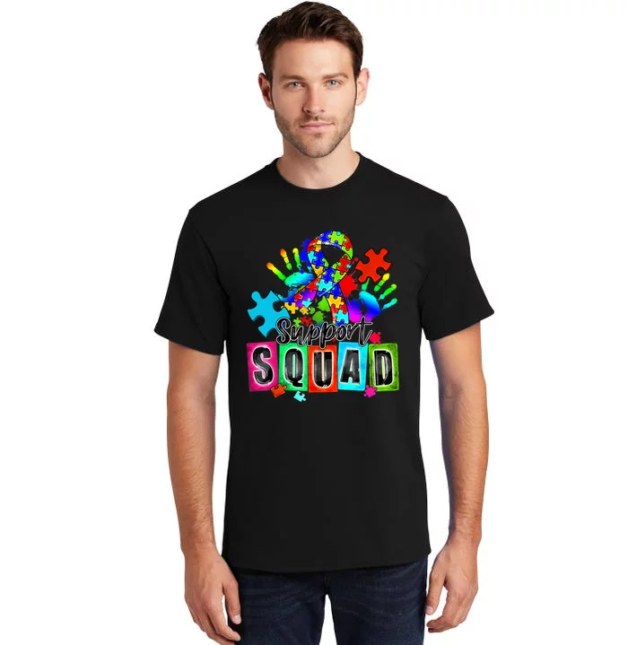 Autism Awareness Month Ribbon Support Squad Tall T-Shirt