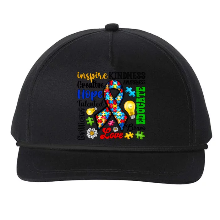 Autism Awareness Mashup Logo Snapback Five-Panel Rope Hat