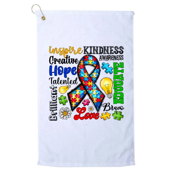 Autism Awareness Mashup Logo Platinum Collection Golf Towel