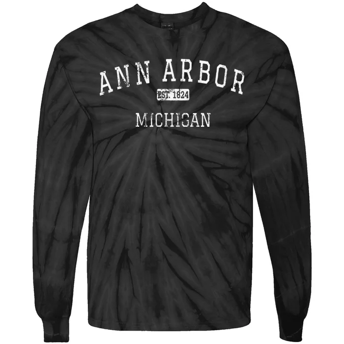 Ann Arbor Michigan Mi Vintage Tie-Dye Long Sleeve Shirt