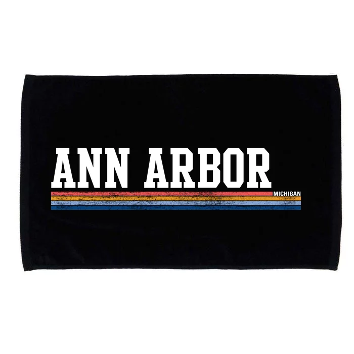 Ann Arbor Michigan Retro Logo Microfiber Hand Towel