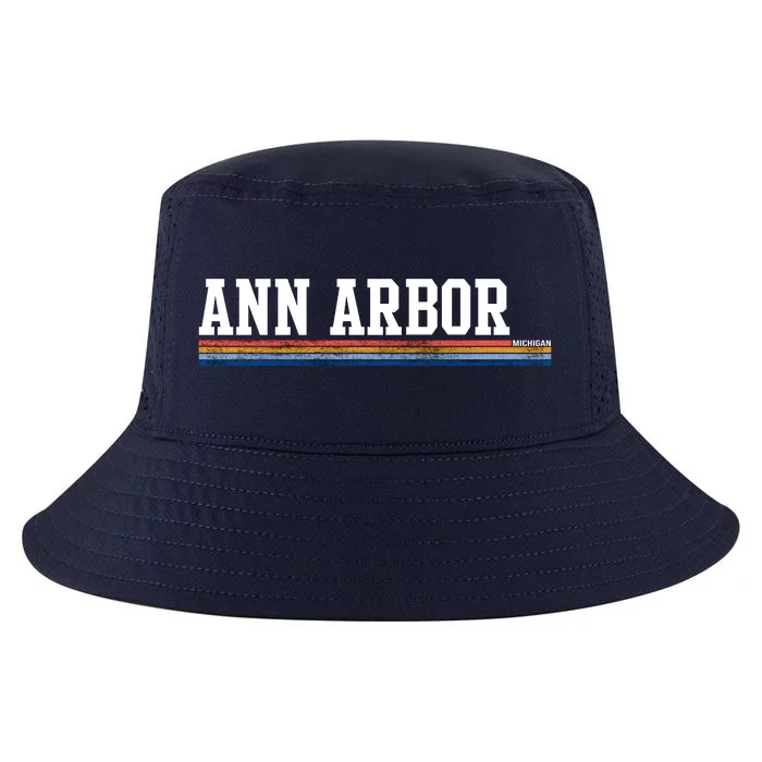 Ann Arbor Michigan Retro Logo Cool Comfort Performance Bucket Hat