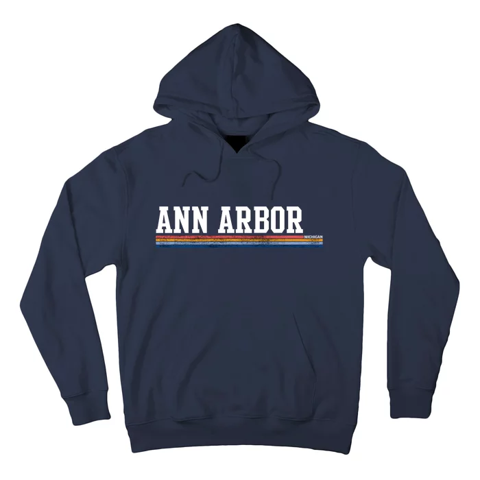 Ann Arbor Michigan Retro Logo Hoodie