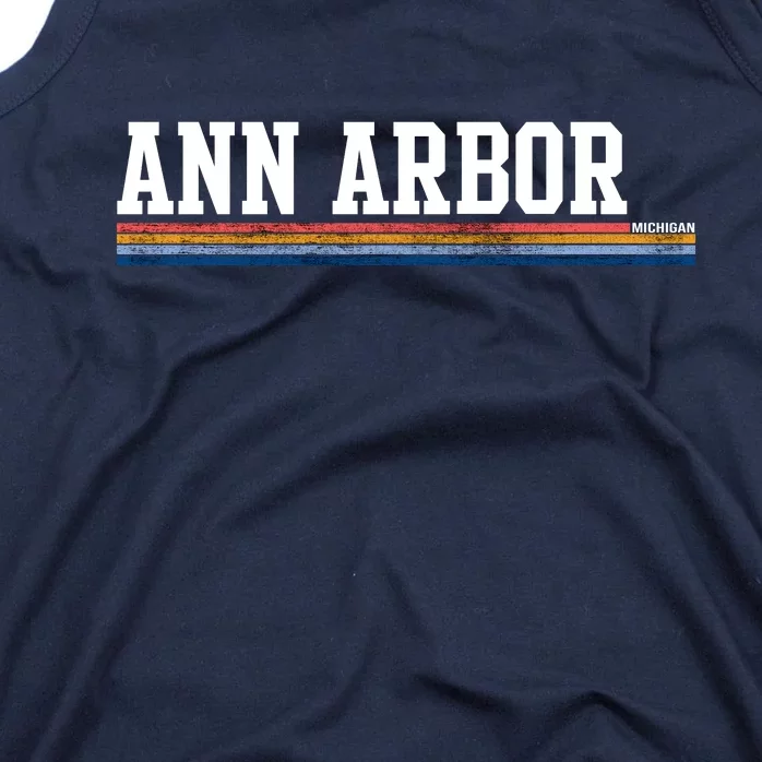 Ann Arbor Michigan Retro Logo Tank Top