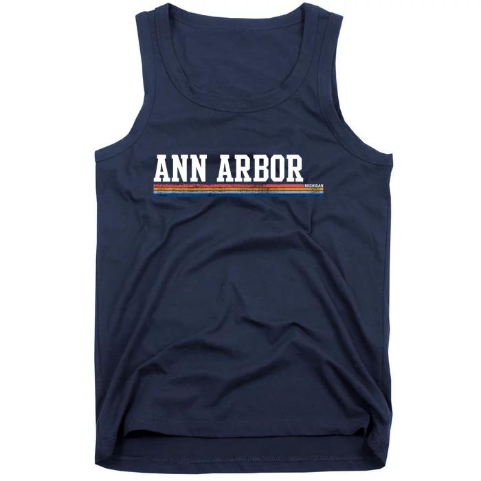 Ann Arbor Michigan Retro Logo Tank Top