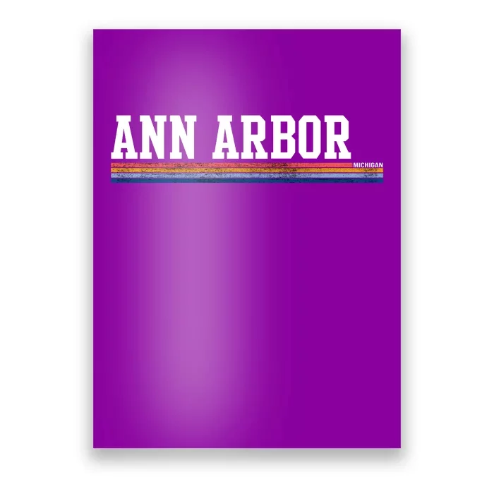 Ann Arbor Michigan Retro Logo Poster