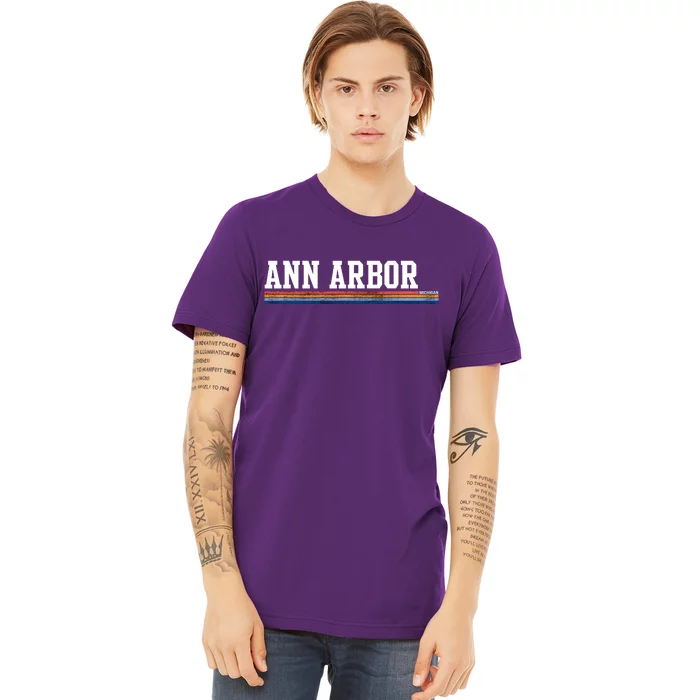 Ann Arbor Michigan Retro Logo Premium T-Shirt