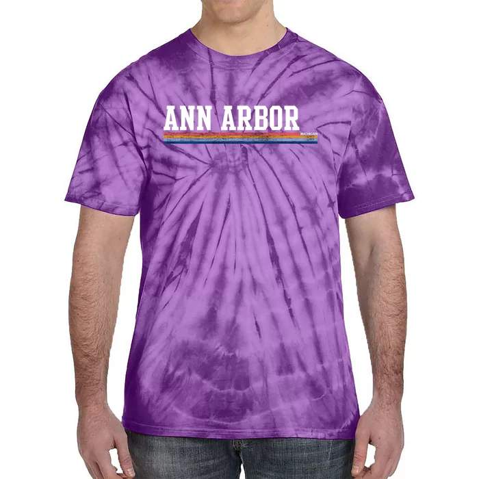 Ann Arbor Michigan Retro Logo Tie-Dye T-Shirt