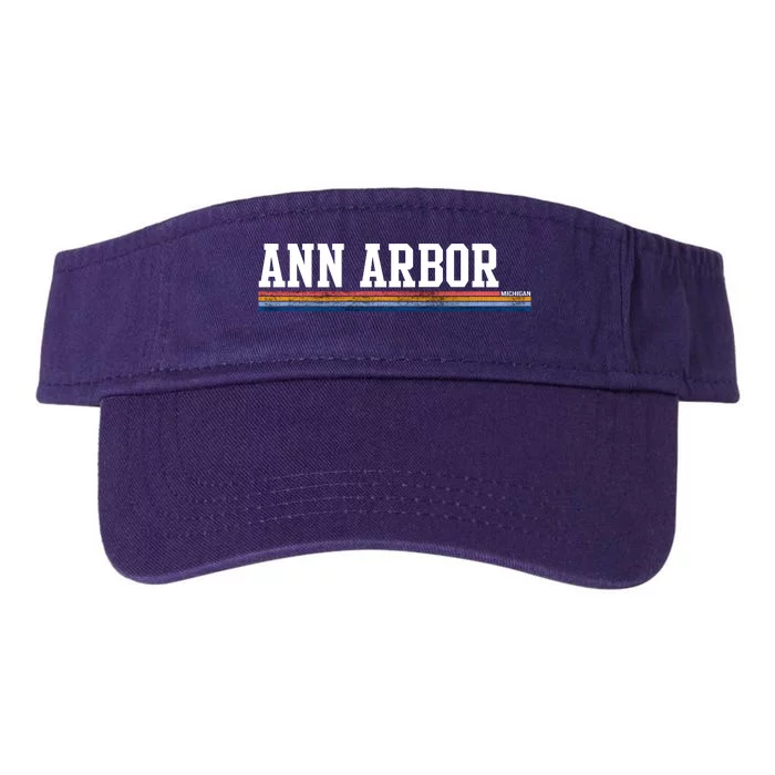 Ann Arbor Michigan Retro Logo Valucap Bio-Washed Visor