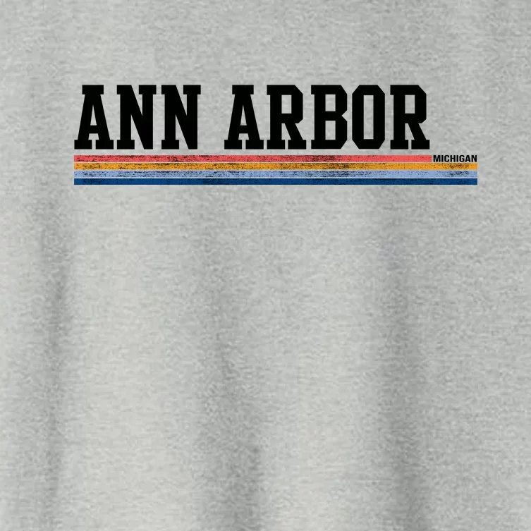 Ann Arbor Michigan Retro Logo Women's Crop Top Tee