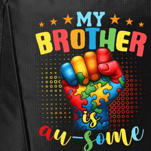 Autism Awareness Month And Brother Acceptance Autism Gift City Backpack