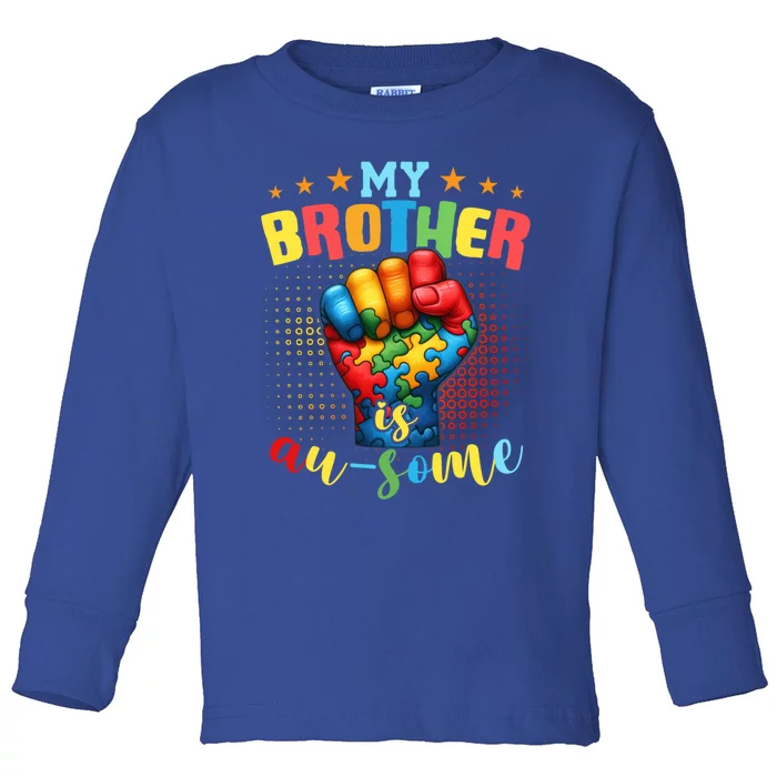 Autism Awareness Month And Brother Acceptance Autism Gift Toddler Long Sleeve Shirt