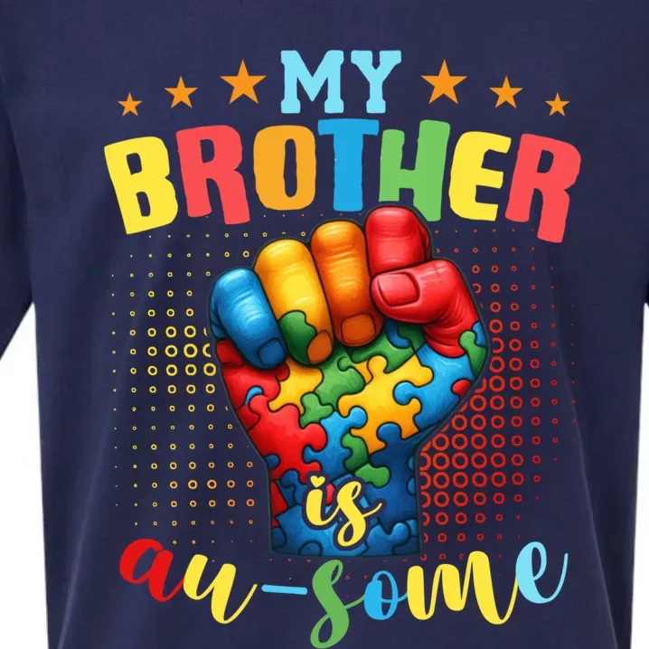 Autism Awareness Month And Brother Acceptance Autism Gift Sueded Cloud Jersey T-Shirt