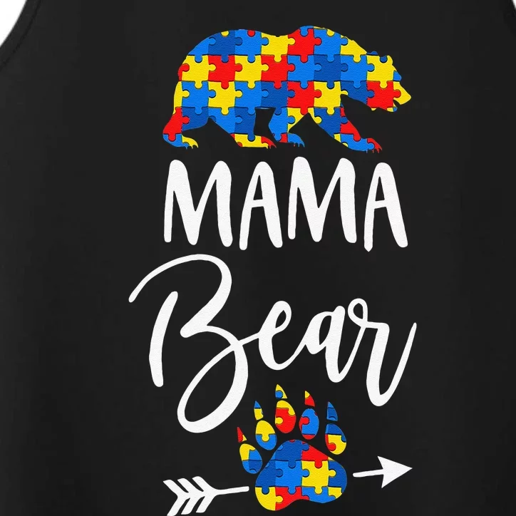 Autism Awareness Mama Bear Momma Performance Tank