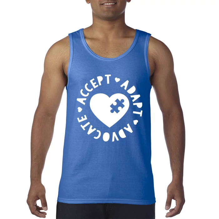 Autism Awareness Month Accept Adapt Advocate Autism Gift Meaningful Gift Tank Top