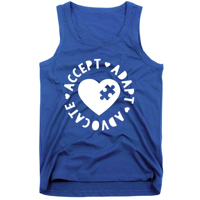 Autism Awareness Month Accept Adapt Advocate Autism Gift Meaningful Gift Tank Top