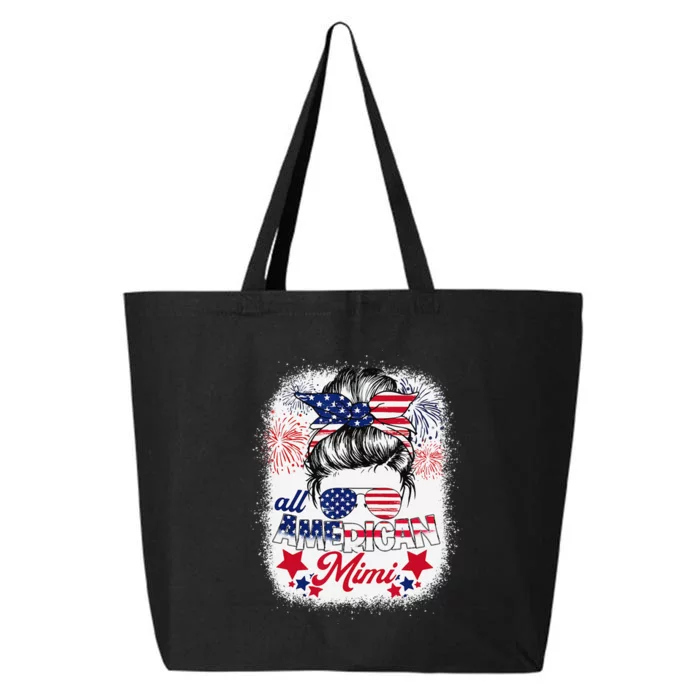 All American Mimi Patriotic 4th Of July Messy Bun Bleached 25L Jumbo Tote