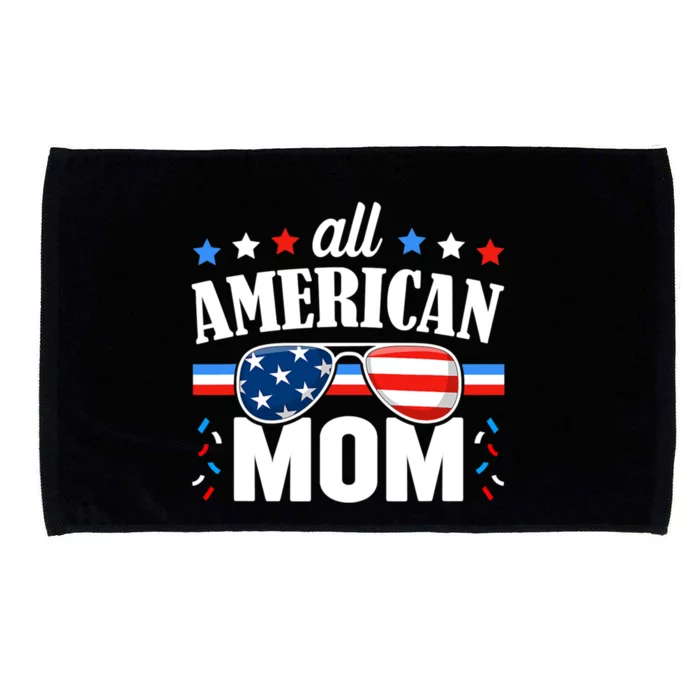 All American Mom 4th Of July Matching Family Gift Microfiber Hand Towel