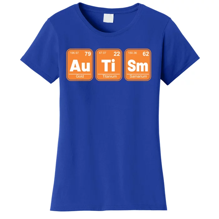 Autistic Awareness Month Elets Periodic Table Autism Day Cool Gift Women's T-Shirt