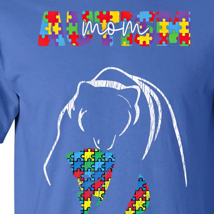 Autism Awareness Mom Accept Autistic Son Daughter Mama Bear Cool Gift Tall T-Shirt