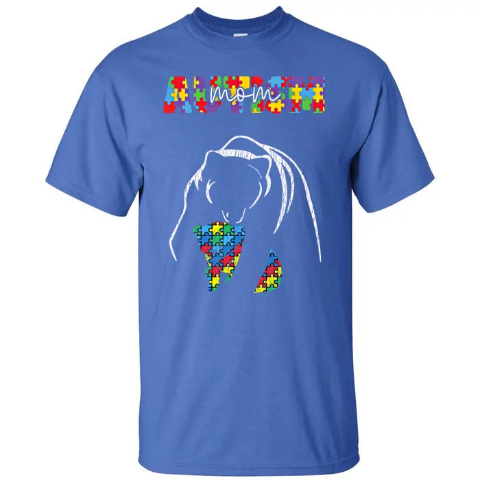 Autism Awareness Mom Accept Autistic Son Daughter Mama Bear Cool Gift Tall T-Shirt