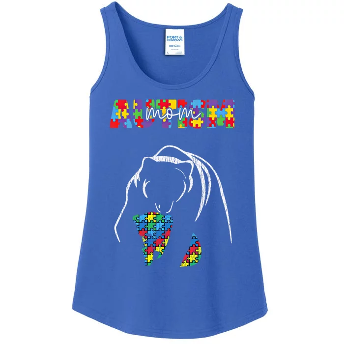 Autism Awareness Mom Accept Autistic Son Daughter Mama Bear Cool Gift Ladies Essential Tank