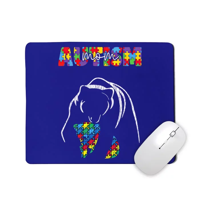 Autism Awareness Mom Accept Autistic Son Daughter Mama Bear Cool Gift Mousepad