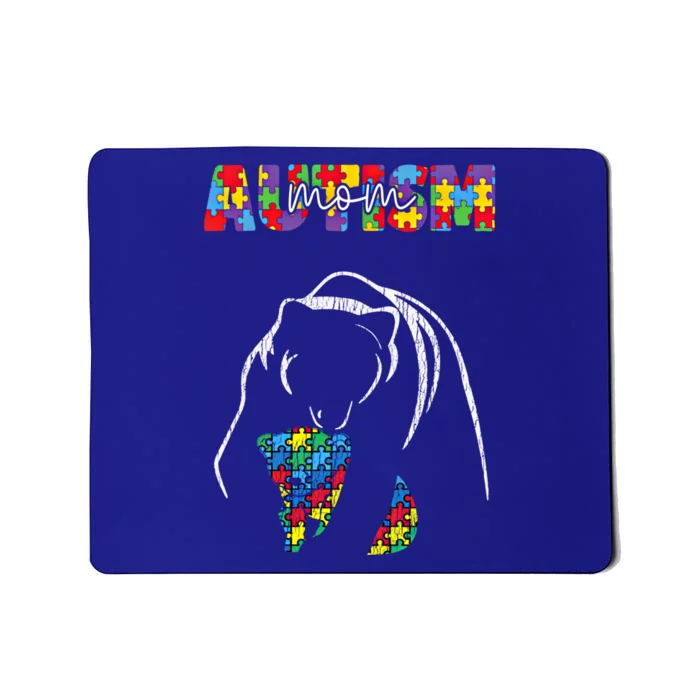 Autism Awareness Mom Accept Autistic Son Daughter Mama Bear Cool Gift Mousepad