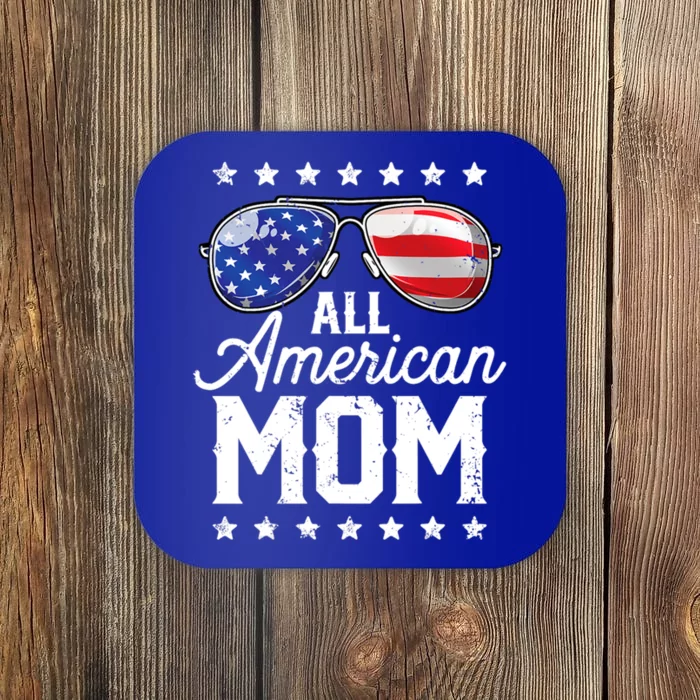 All American Mom 4th Of July Mothers Day Sunglasses Family Gift Coaster