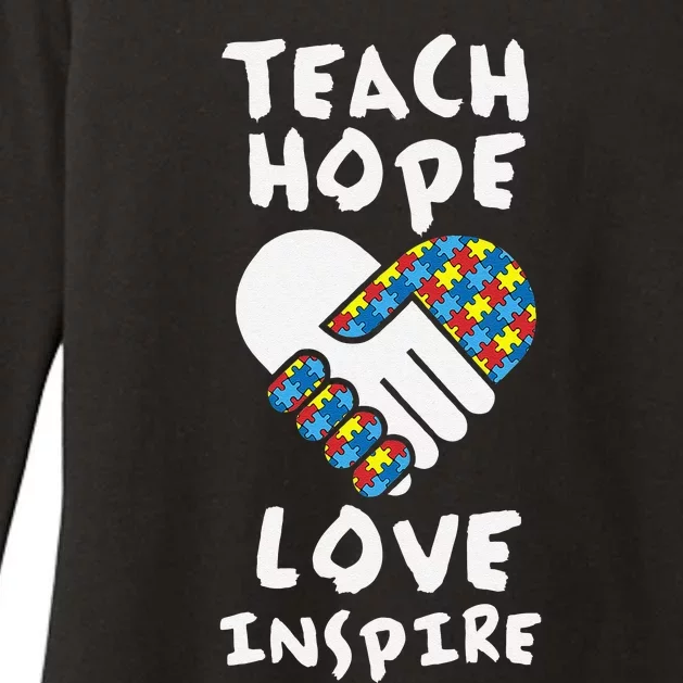 Autistic Awareness Month Teacher Teach Hope Love Autism Day Womens CVC Long Sleeve Shirt