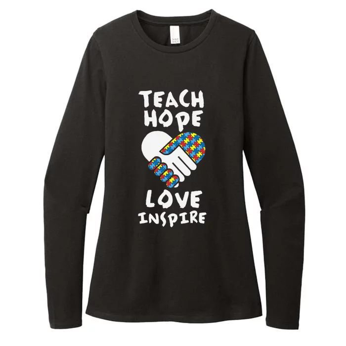 Autistic Awareness Month Teacher Teach Hope Love Autism Day Womens CVC Long Sleeve Shirt