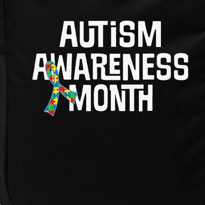 Autism Awareness Month Puzzle Ribbon Tee Impact Tech Backpack