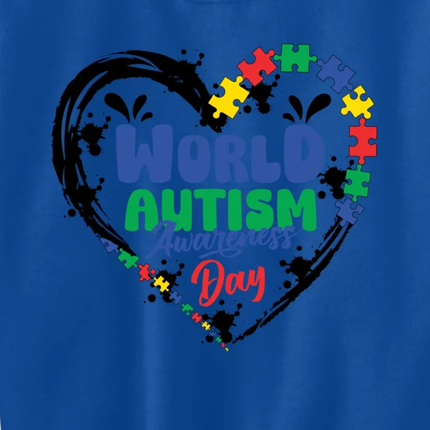 Autism Awareness Month World Autism Awareness Day 2024 Gift Kids Sweatshirt