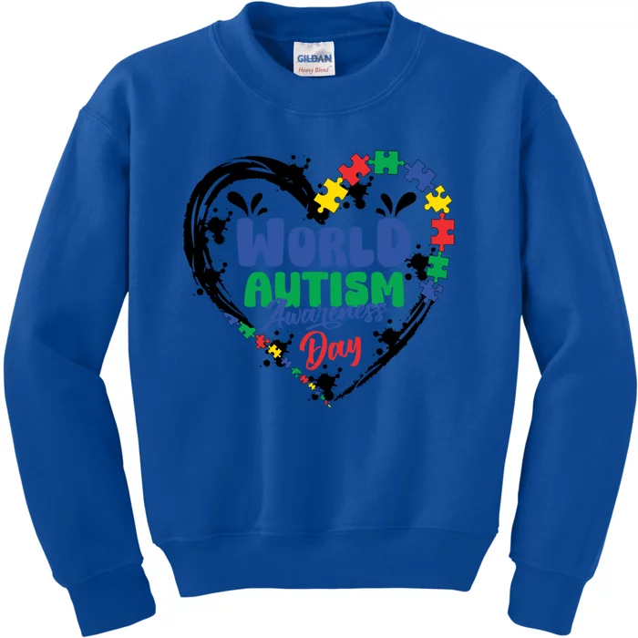 Autism Awareness Month World Autism Awareness Day 2024 Gift Kids Sweatshirt