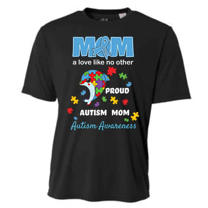 Autism Awareness Mom Mother Love Proud Autism Mama Dolphin Gift Cooling Performance Crew T-Shirt