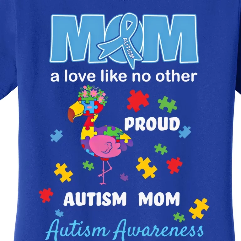 Autism Awareness Mom Mother Love Proud Autism Mama Flamingo Gift Women's T-Shirt