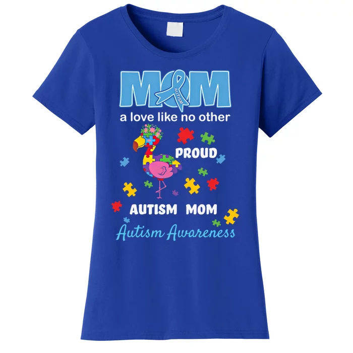 Autism Awareness Mom Mother Love Proud Autism Mama Flamingo Gift Women's T-Shirt