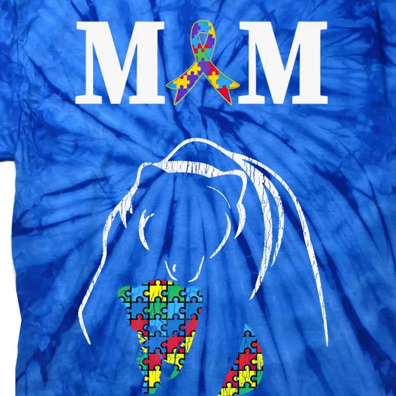 Autism Awareness Mom Proud Autistic Son Daughter Mama Bear Cool Gift Tie-Dye T-Shirt